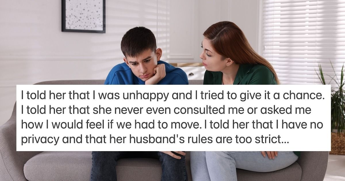 Teen confesses that he's 'unhappy' his mom got married, refuses to ...