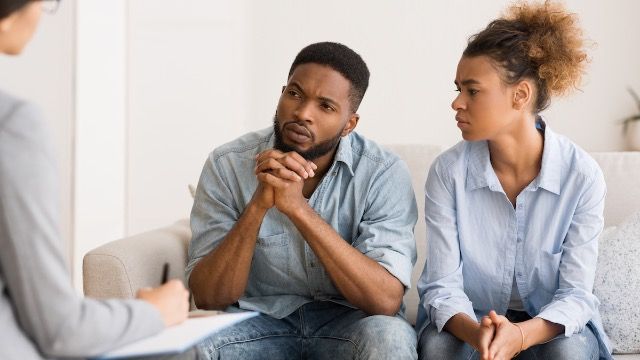 Woman won't go to BF's therapist for couples therapy says, 'they're out to get me.'