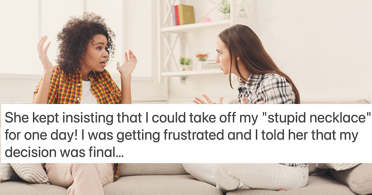 Religious MOH asks if she's wrong to refuse to take off cross necklace