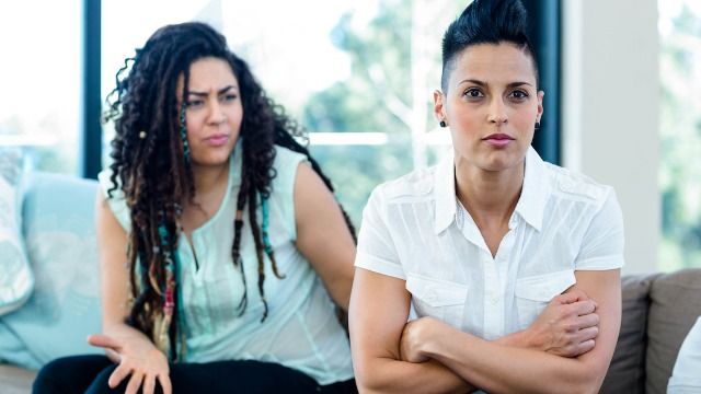 Woman snaps at wife for replacing anniversary painting with Christian sister's drawing.