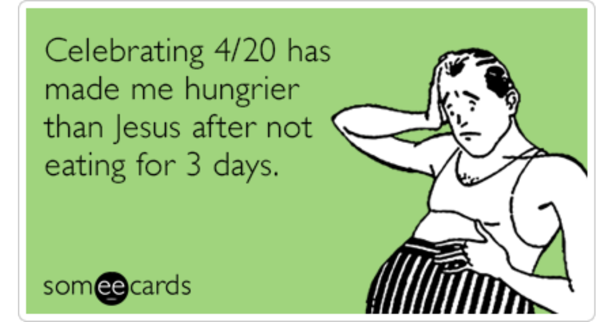 Hungry Jesus 420 Pot Weed Marijuana Munchies Funny Ecard | Easter Ecard