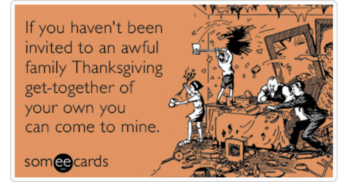 Awful Family Invitation Funny Ecard | Thanksgiving Ecard