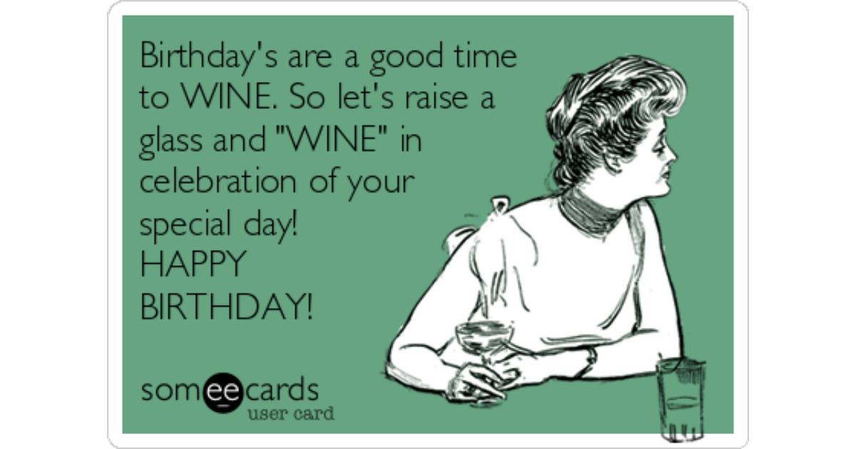 happy birthday wine ecard