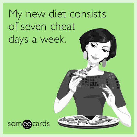 My new diet consists of seven cheat days a week.