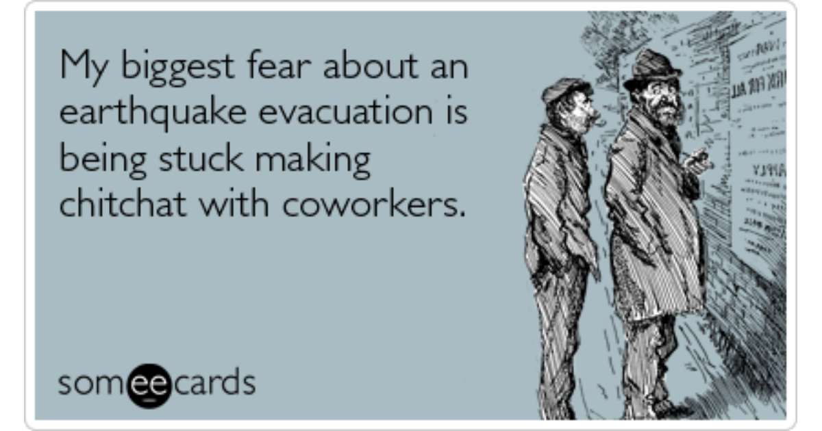 Earthquake New York Evacuation Work Funny Ecard | Workplace Ecard