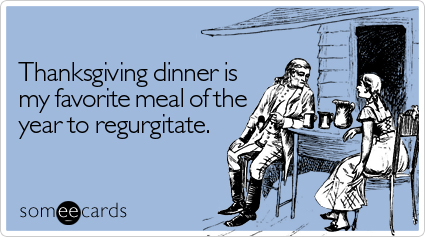 Thanksgiving dinner is my favorite meal of the year to regurgitate