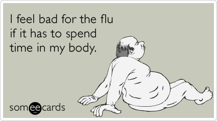 I feel bad for the flu if it has to spend time in my body.