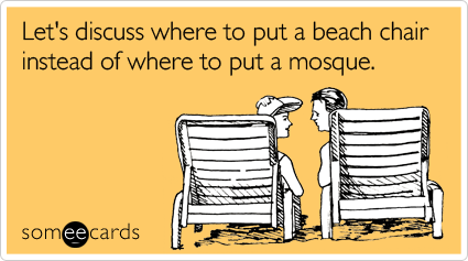 Let's discuss where to put a beach chair instead of where to put a mosque