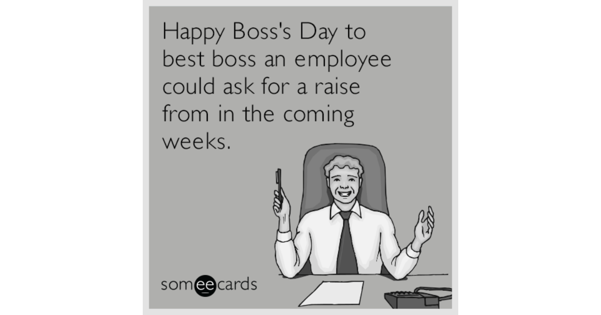 Happy Boss Day fun. Fun with Boss' search -. New colleagues funny Cards. Meme with Boss and Employee without text.