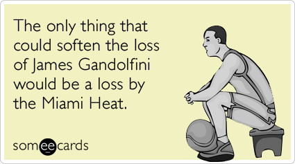 The only thing that could soften the loss of James Gandolfini would be a loss by the Miami Heat.