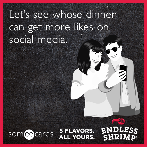 Let's see whose dinner can get more likes on social media.