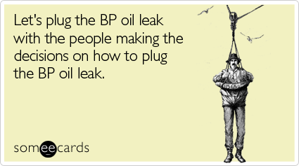 Let's plug the BP oil leak with the people making the decisions on how to plug the BP oil leak