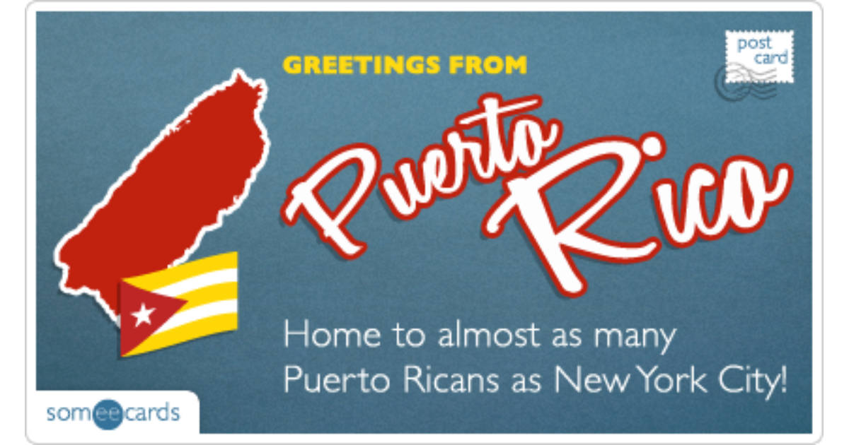 Puerto Rico Postcard Puerto Ricans New York Funny Ecard