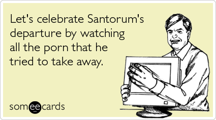 Let's celebrate Santorum's departure by watching all the porn that he tried to take away