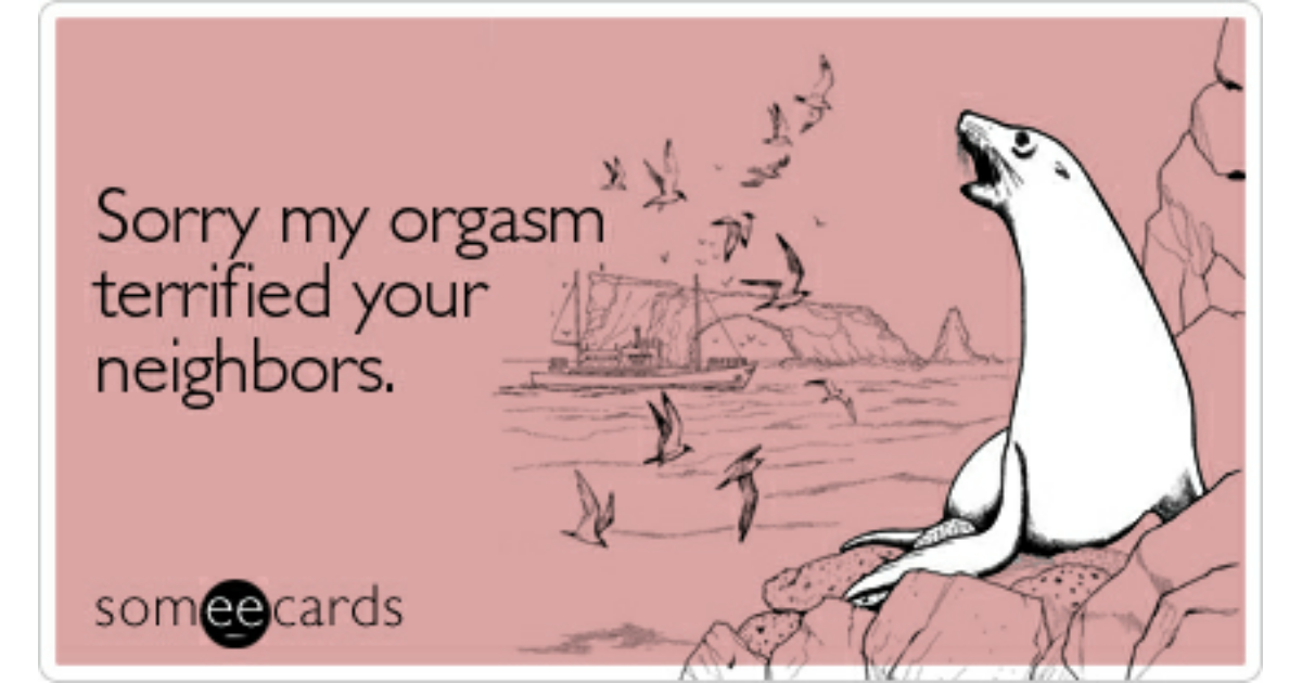 Sorry my orgasm terrified your neighbors Apology Ecard