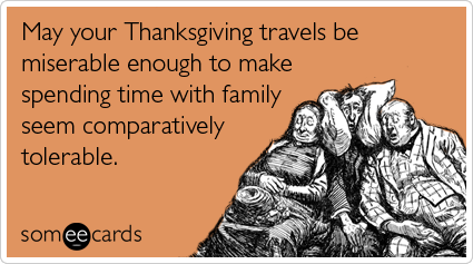 May your Thanksgiving travels be miserable enough to make spending time with family seem comparatively tolerable