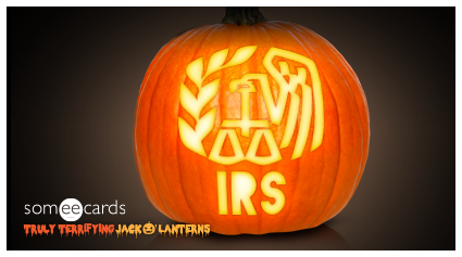 Truly Terrifying Jack O' Lantern:  IRS.