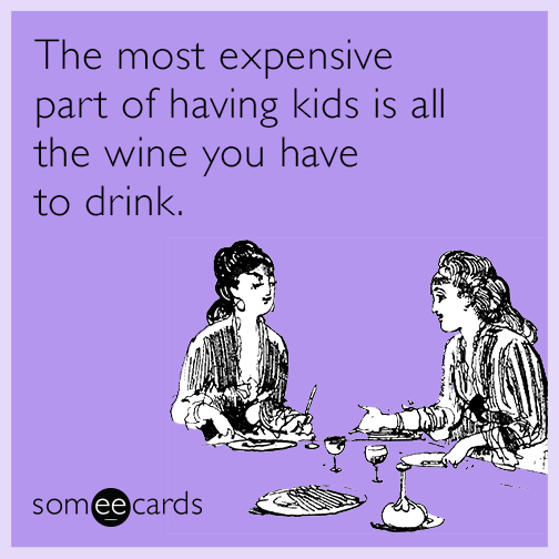 The most expensive part of having kids is all the wine you have to drink.