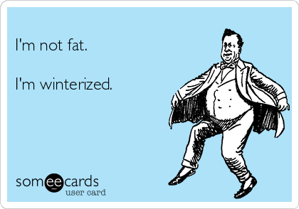 
I'm not fat.

I'm winterized.  