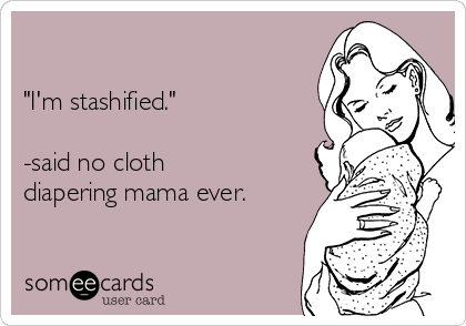 

"I'm stashified."

-said no cloth
diapering mama ever.