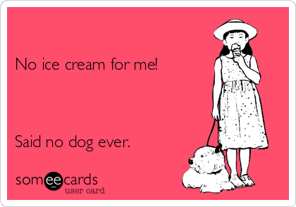 

No ice cream for me!



Said no dog ever.
