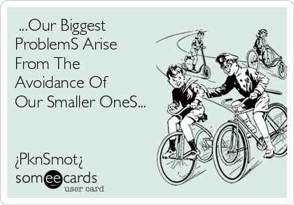  ...Our Biggest 
ProblemS Arise
From The
Avoidance Of 
Our Smaller OneS...


¿PknSmot¿