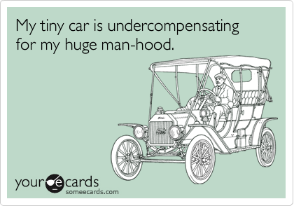 My tiny car is undercompensating for my huge man-hood.