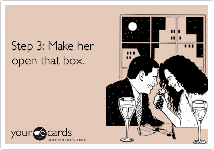 

Step 3: Make her
open that box.