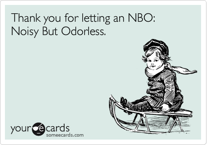 Thank you for letting an NBO: Noisy But Odorless.