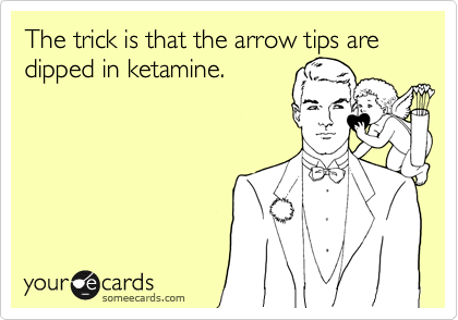 The trick is that the arrow tips are dipped in ketamine.