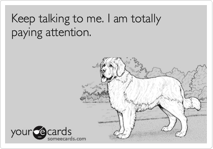 Keep talking to me. I am totally paying attention.