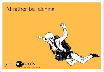 I'd rather be felching.
