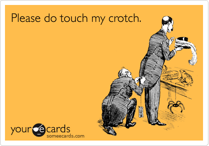 Please do touch my crotch.  