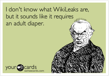 I don't know what WikiLeaks are, but it sounds like it requires
an adult diaper.