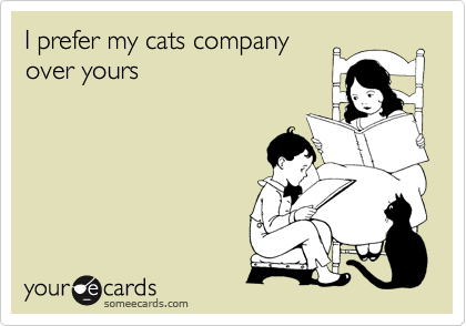 I prefer my cats company
over yours