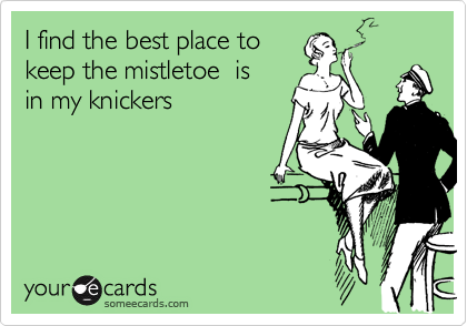 I find the best place to 
keep the mistletoe  is 
in my knickers