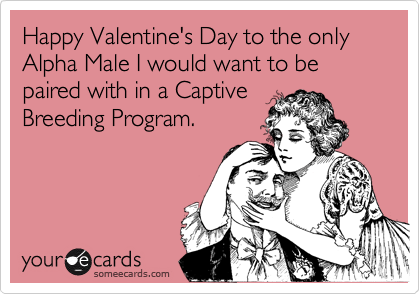Happy Valentine's Day to the only Alpha Male I would want to be paired with in a Captive
Breeding Program.