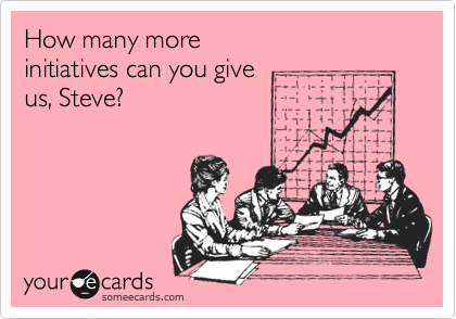 How many more
initiatives can you give
us, Steve?