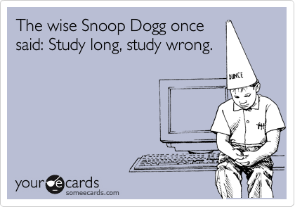 The wise Snoop Dogg once
said: Study long, study wrong.