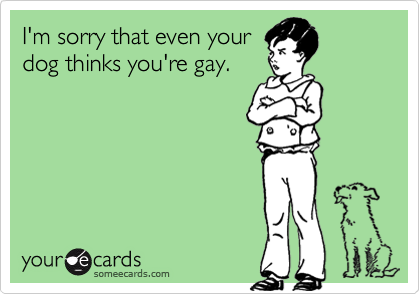 I'm sorry that even yourdog thinks you're gay.