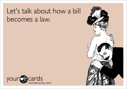 Let's talk about how a bill
becomes a law.
