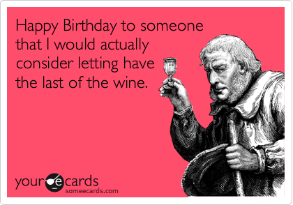 happy birthday wine ecard