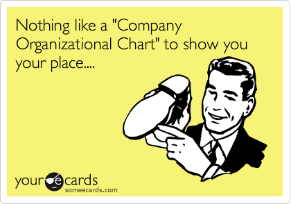 Nothing like a "Company Organizational Chart" to show you your place....