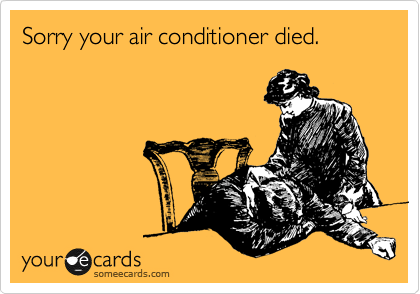 Sorry your air conditioner died. 