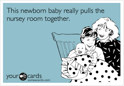 This newborn baby really pulls the  nursey room together.