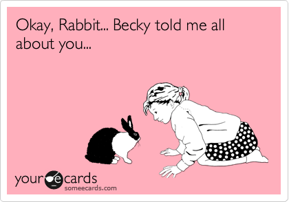 Okay, Rabbit... Becky told me all about you...