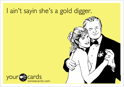 I ain't sayin I'm a gold digger…