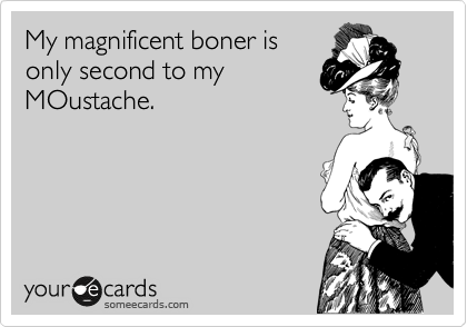 My magnificent boner is
only second to my
MOustache.