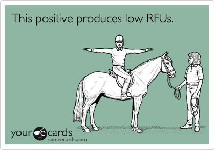 This positive produces low RFUs.