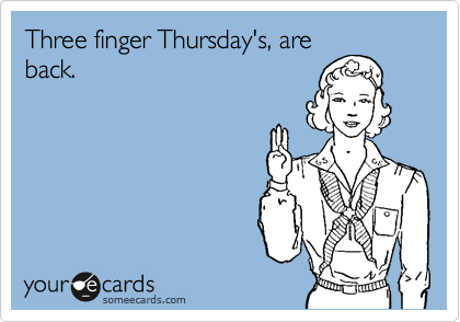 Three finger Thursday's, are
back.